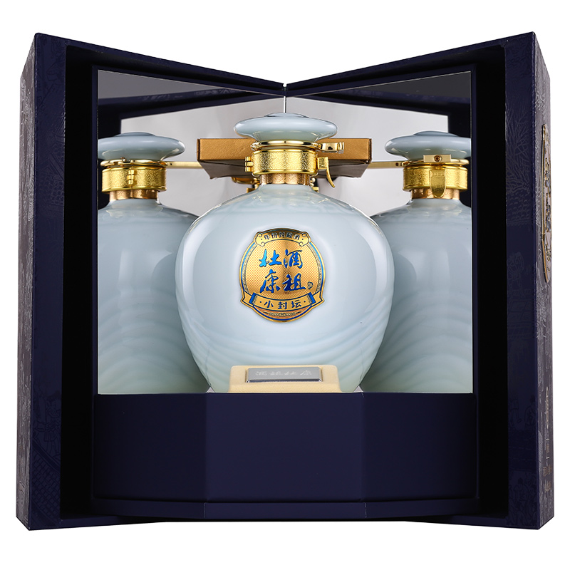 酒祖杜康小封坛玉坛5年坛藏浓香型白酒年份酒52度500mL*2整箱装-图0