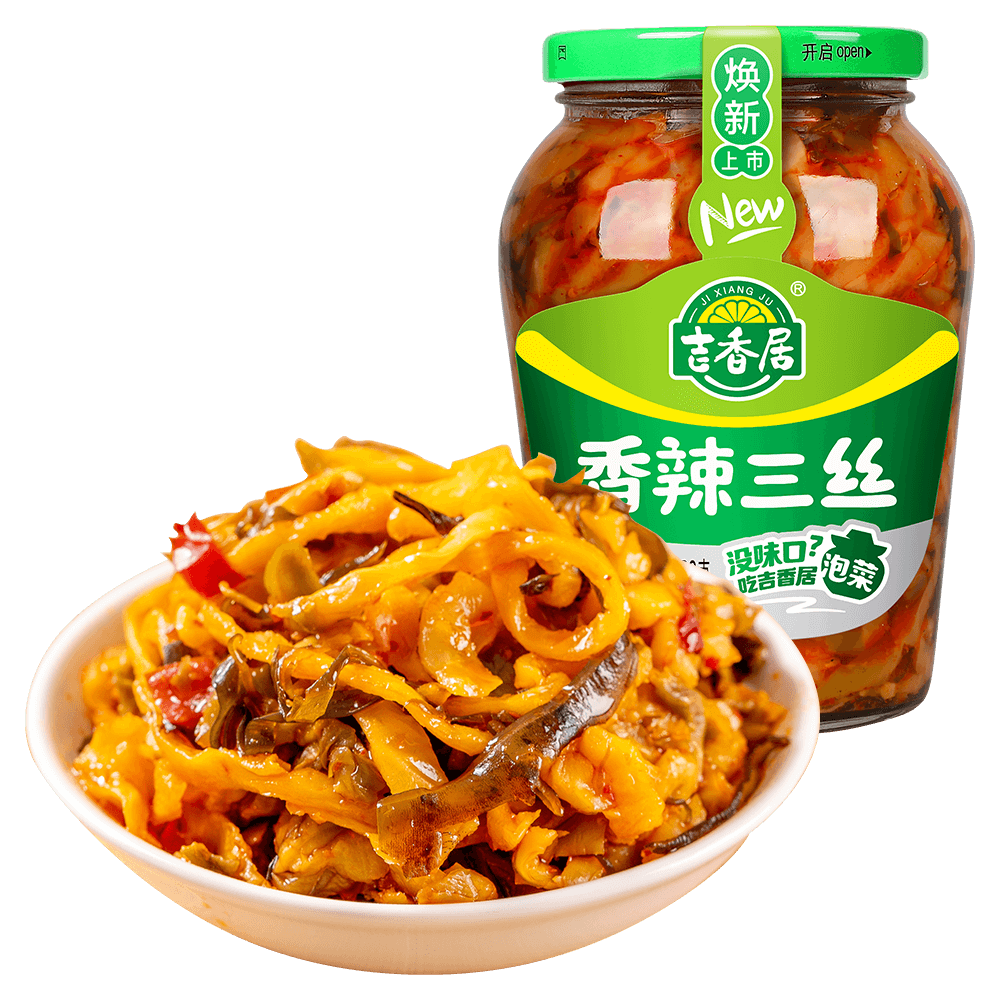 吉香居香辣三丝350g榨菜萝卜海带丝四川咸菜早餐开味下饭小菜配粥 - 图0