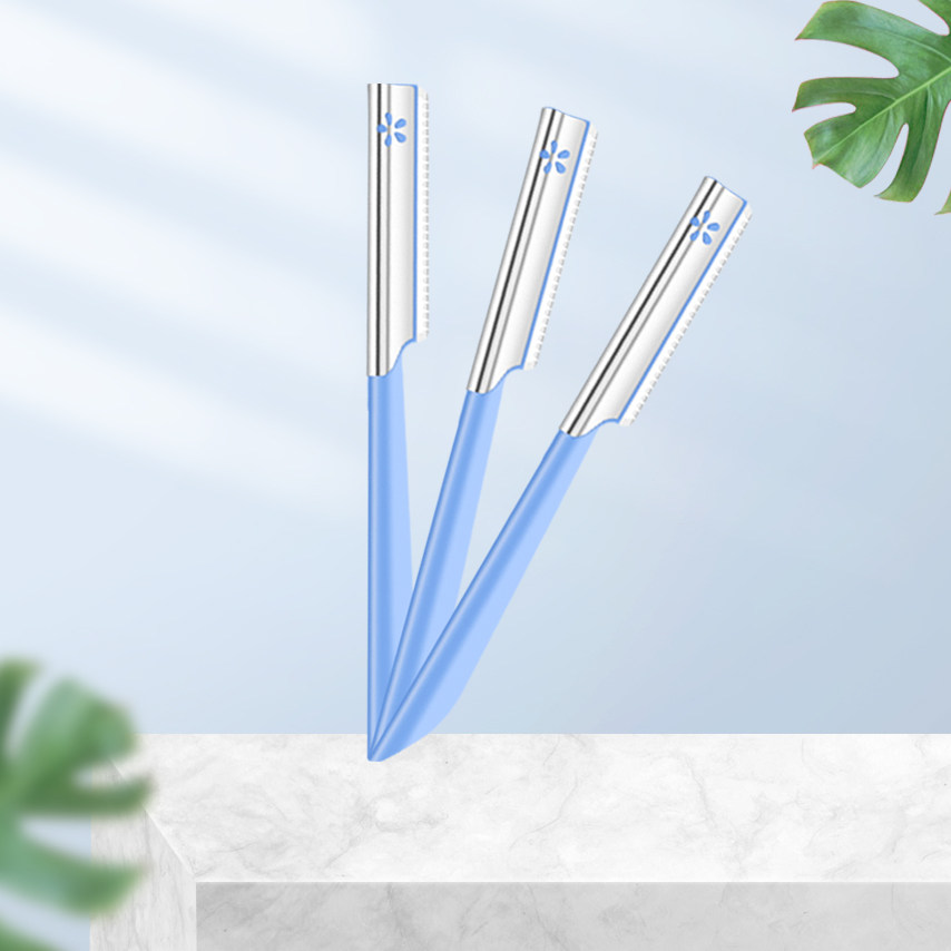 kai/贝印日本进口修眉刀刮眉刀3把带防护网安全型初学者修眉工具