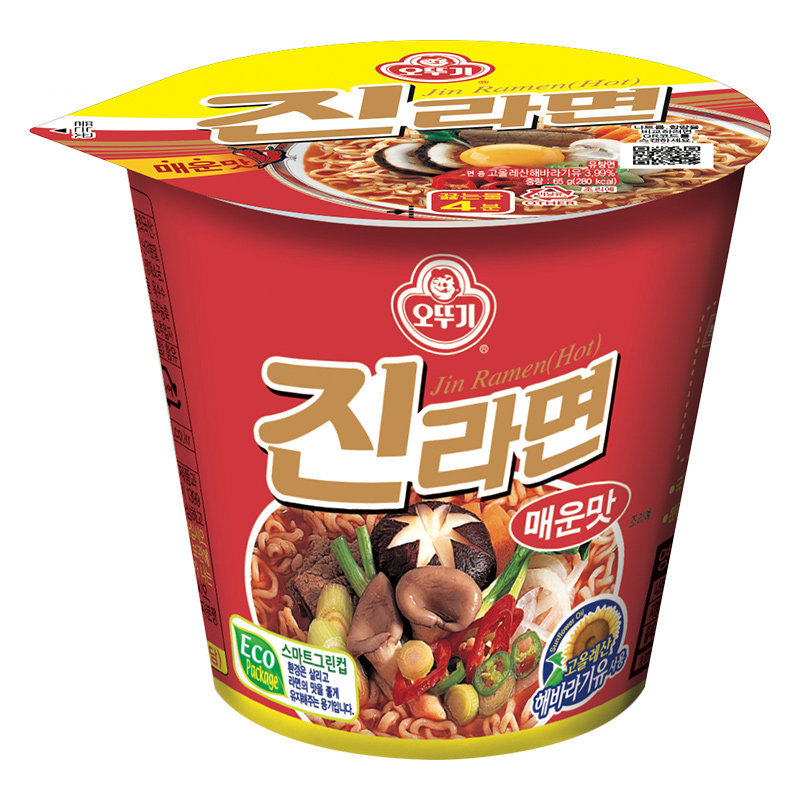 韩国进口不倒翁速食方便面金拉面杯面辣味65g*1杯泡面夜宵零食_虎窝淘