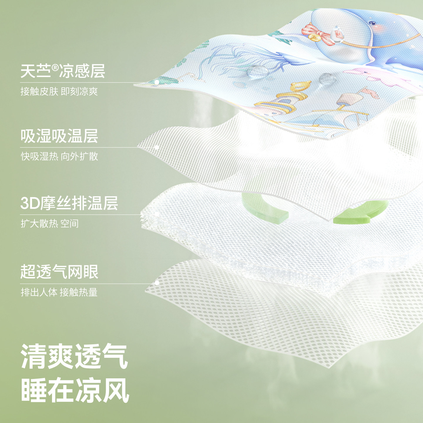 贝肽斯【苎麻】婴儿凉席a类宝宝凉垫儿童幼儿园午睡可专用床席子