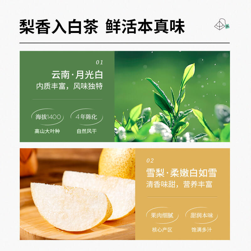 chali茶里公司雪梨白茶清润滋养花果茶7包 - 图1