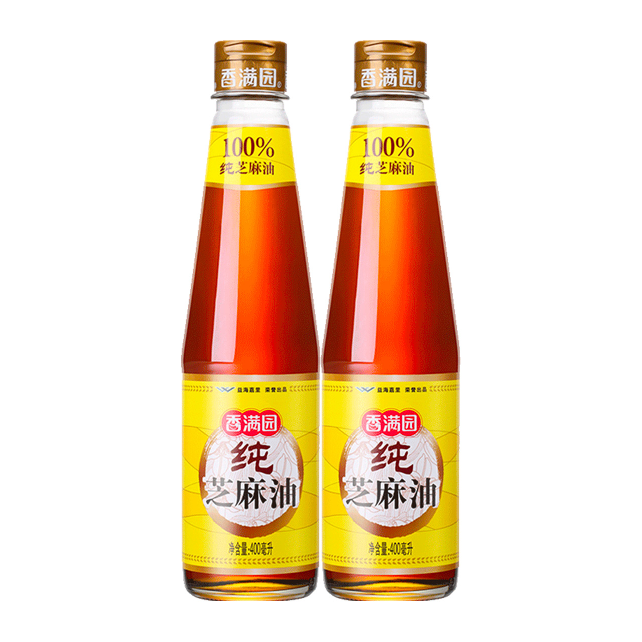 香满园调味纯芝麻油400ml*2瓶凉拌菜烹饪火锅调料 - 图0