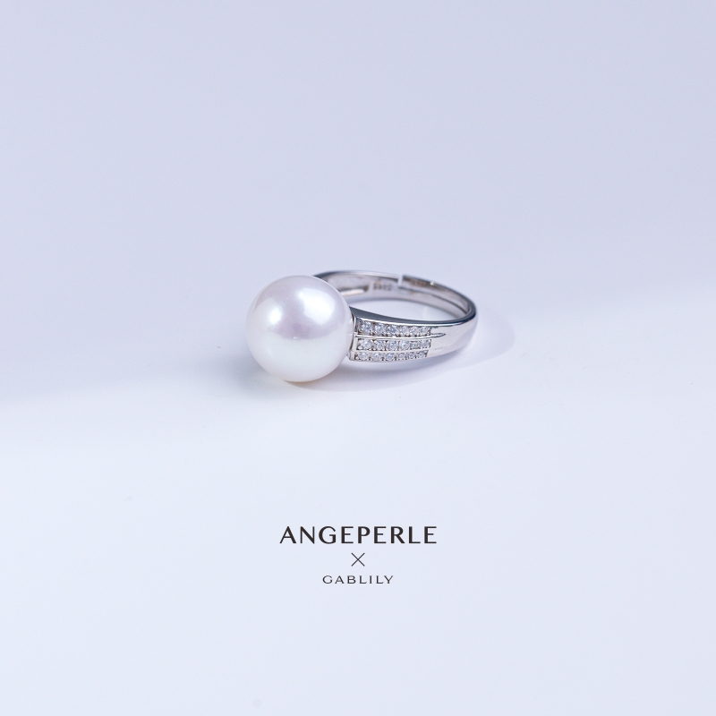 ANGEPERLE/天使之泪珈白丽淡水珍珠戒指S925银精致百搭款 - 图0