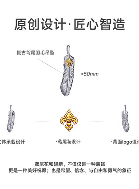 IDEAGEMER鸢尾之翼羽毛项链男士