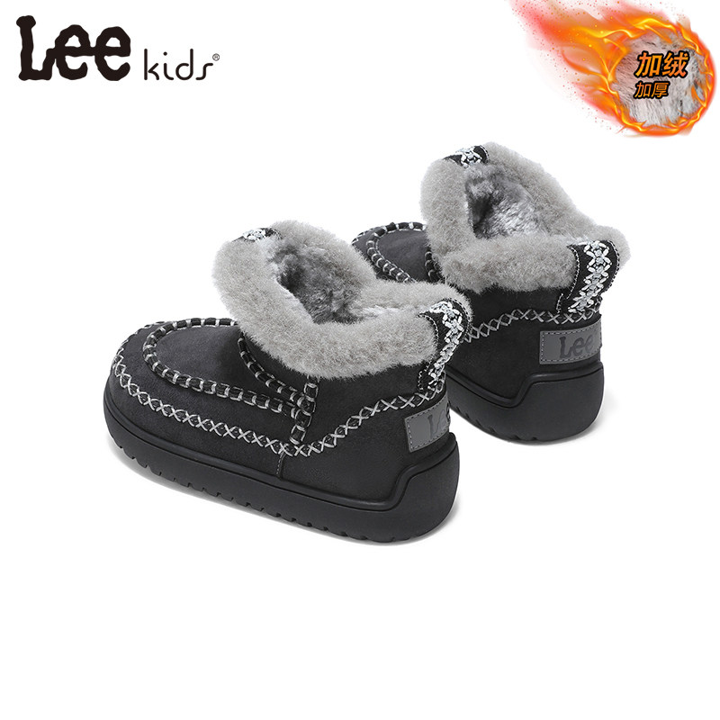Lee Kids男童鞋加厚二棉鞋儿童2025秋冬新款女童保暖加绒雪地棉靴,淘宝优惠券,粉丝福利购,淘宝优惠卷