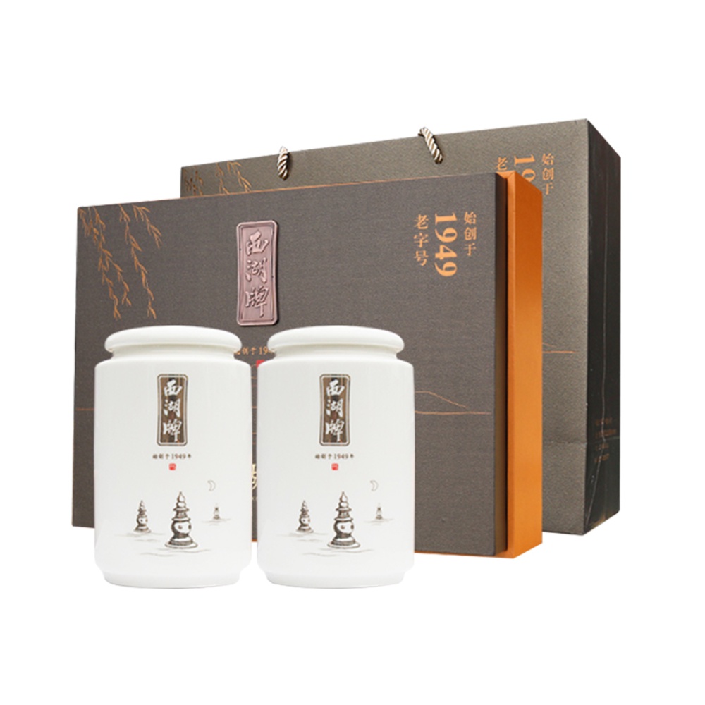 天猫超市新茶西湖牌明前精品西湖龙井茶叶绿茶春茶200g礼盒送礼礼品0