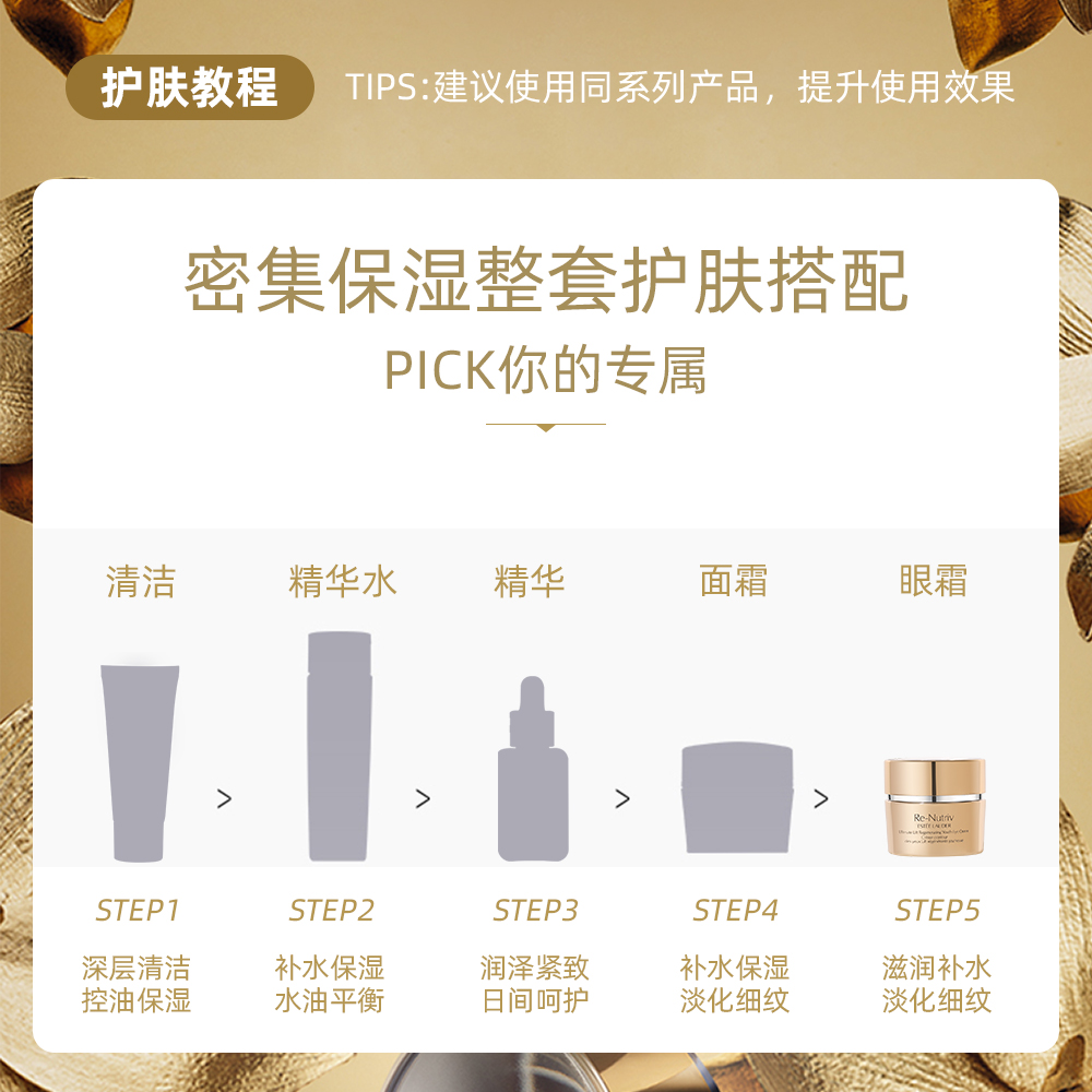 天猫超市雅诗兰黛白金级花菁萃紧颜眼部精华霜15ml淡细纹眼袋3