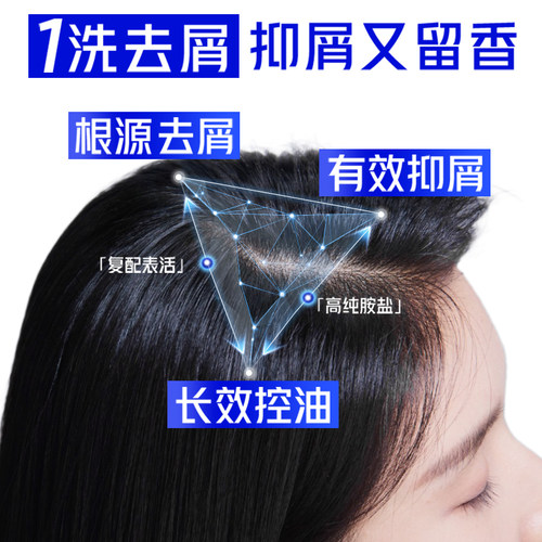 海飞丝洗发水怡神冰凉薄荷去屑控油洗发露去油洗头水男女士 - 图0