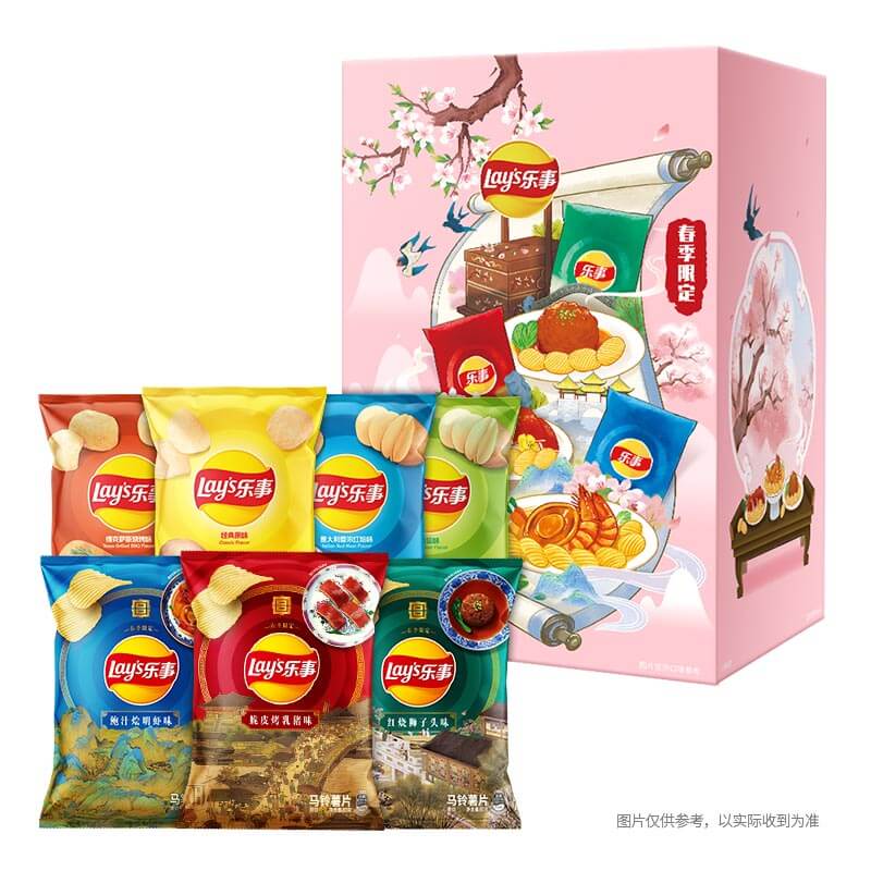 Lay's/乐事春季限定薯片礼盒460gx1包国潮零食踏青出游露营 - 图0