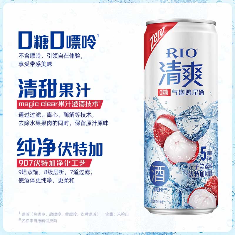 RIO/锐澳洋酒清爽零糖330ML*6罐预调鸡尾酒荔枝&葡萄2口味 - 图1