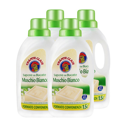 进口大公鸡洗衣液白苔香液态洗衣皂洗衣液抗静电深层洁净1.5L*4瓶