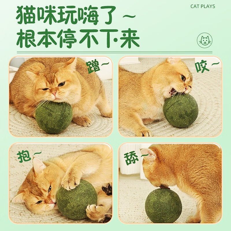 包邮猫薄荷球猫玩具自嗨解闷神器磨牙猫草球逗猫棒耐咬猫咪用品 - 图3