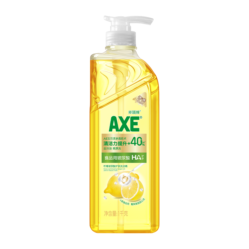 AXE/斧头牌柠檬玻尿酸护肤洗洁精1kg水润双手果蔬奶瓶安心洗 - 图0