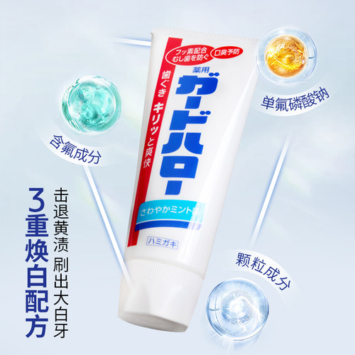 guardhalo含氟防龋齿牙膏165g日本原装进口减少牙菌斑口气清新 - 图2