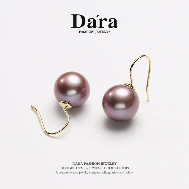 Dara/戴拉925银淡水正圆强光11-12mm珍珠耳钉轻奢大气耳钩送妈妈,淘宝优惠券,粉丝福利购,淘宝优惠卷