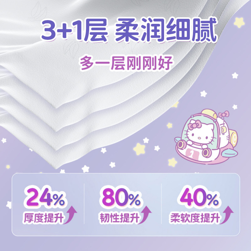 Nepia妮飘凯蒂糖果星球保湿纸面巾乳霜纸鼻敏感肌4层100抽*15包,淘宝优惠券,粉丝福利购,淘宝优惠卷