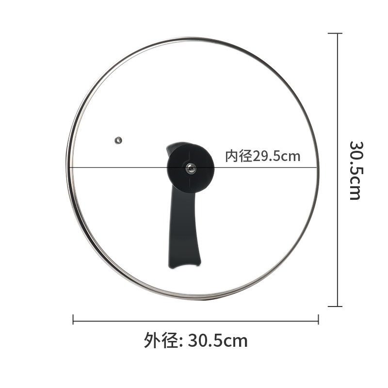 BJ/拜杰锅盖家用头帽30cm透明钢化玻璃耐热蒸锅炒菜锅炒锅盖子 - 图2