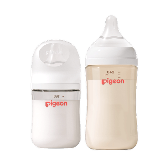 Pigeon Newborn Baby Wide Mouth Glass + PPSU Bottle