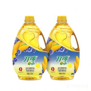 knife/刀唛玉米亚麻籽油4.68L*2瓶家用囤货装食用调和油香港品质