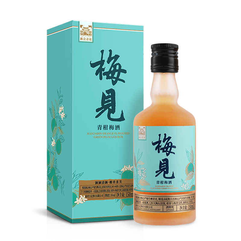 梅见青柑梅酒150ml*1瓶小酒新会青皮梅子酒14度微醺-图0