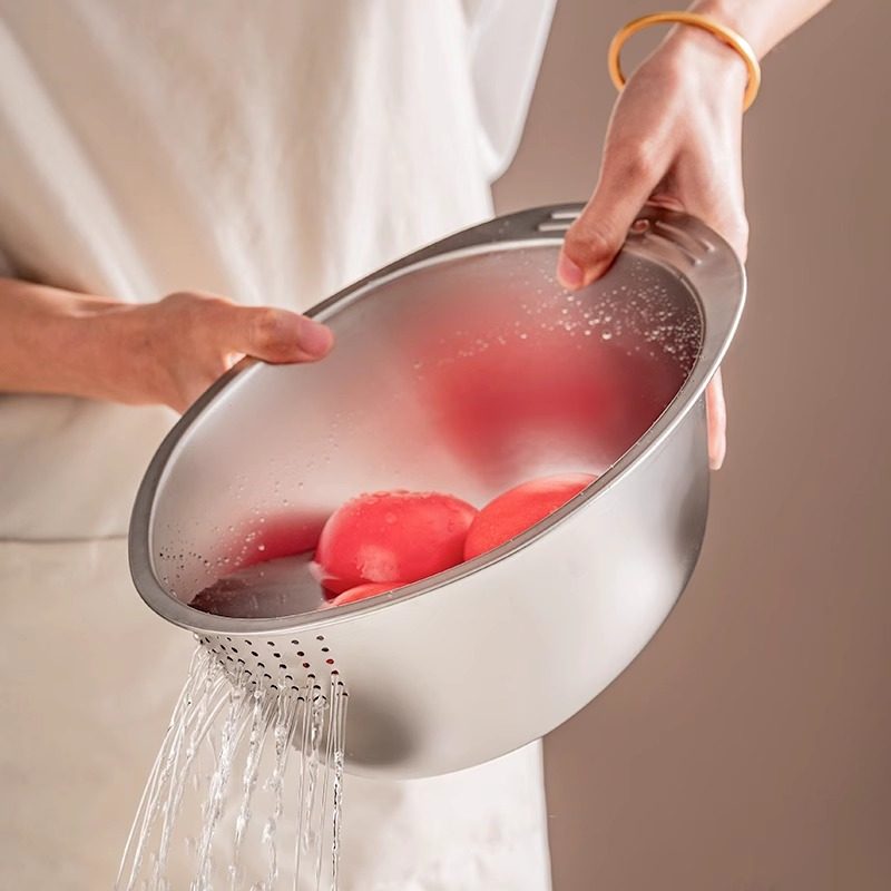 onlycook 304不锈钢淘米盆斜口斜底椭圆沥水篮洗菜盆厨房洗米筛,淘宝优惠券,粉丝福利购,淘宝优惠卷