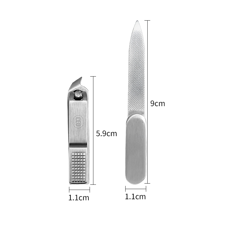 希艺欧大号斜口不锈钢指甲剪双面指甲锉专业打磨条锉刀修美甲1包 - 图3