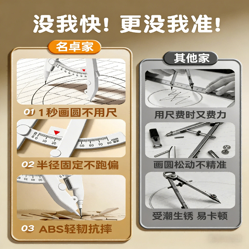 圆规小学生专用数显按动用多功能锁距尺规初高中生专业绘图套装,淘宝优惠券,粉丝福利购,淘宝优惠卷