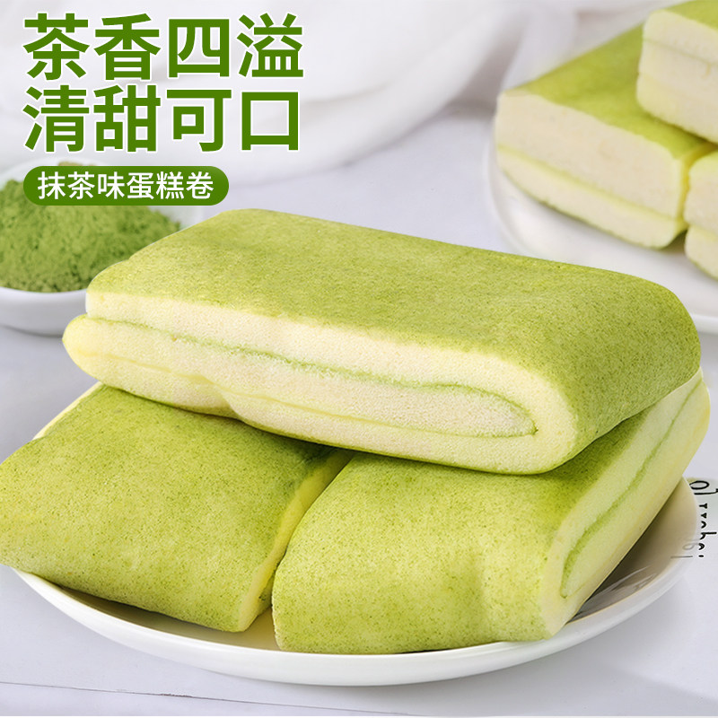 比比赞抹茶毛巾卷300g面包整箱蛋糕 天猫超市西式糕点