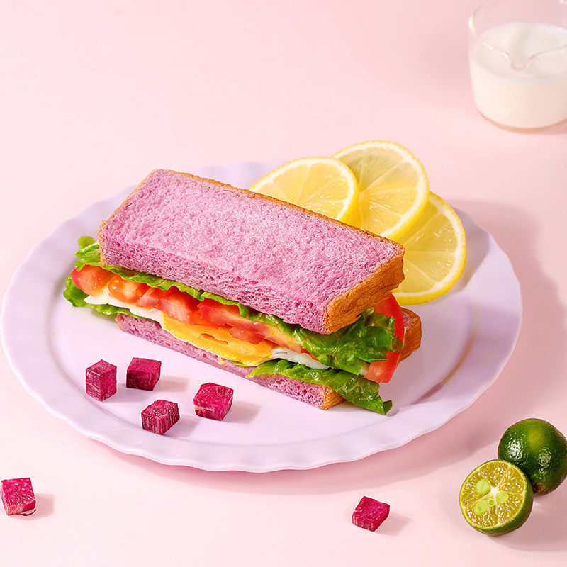 百草味紫薯吐司500g*2箱早餐代餐手撕面包休閑零食蛋糕點心囤貨裝_天貓超市_零食/堅果/特產