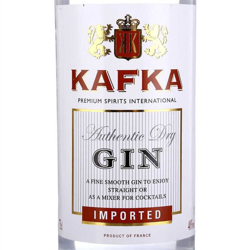 卡夫卡金酒杜松子酒750ml 法国进口鸡尾酒调酒基酒洋酒 KAFKA GIN - 图2