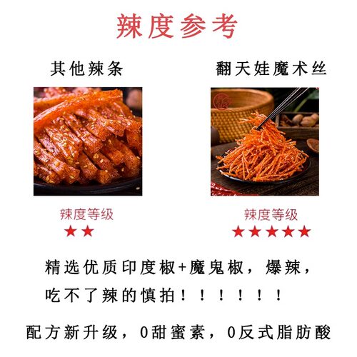 翻天娃魔术丝辣条101g爆辣网红爆款麻辣零食小吃儿时经典湖南特产 - 图2