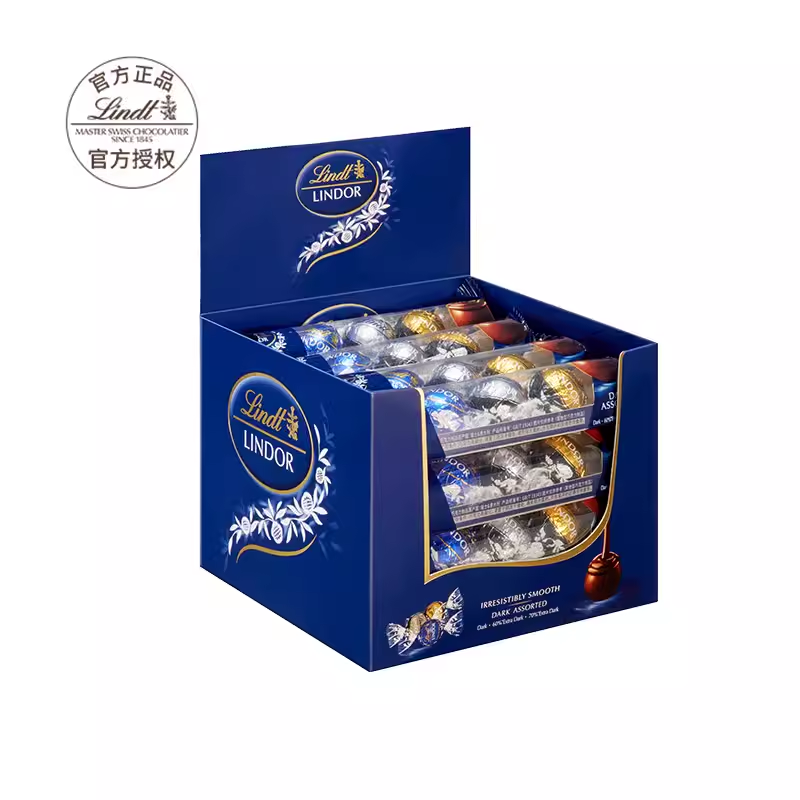 【正品行货】Lindt瑞士莲进口软心黑巧克力576g48粒随享装喜糖-图0