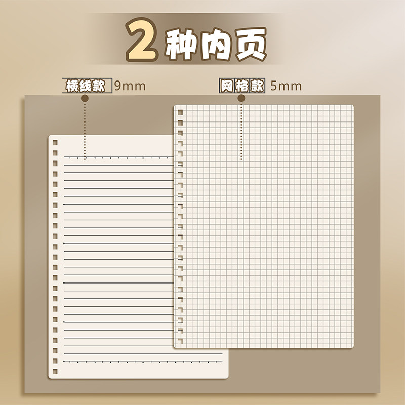 得力线圈笔记本加厚高颜值记事本学生专用横线网格本办公活页本