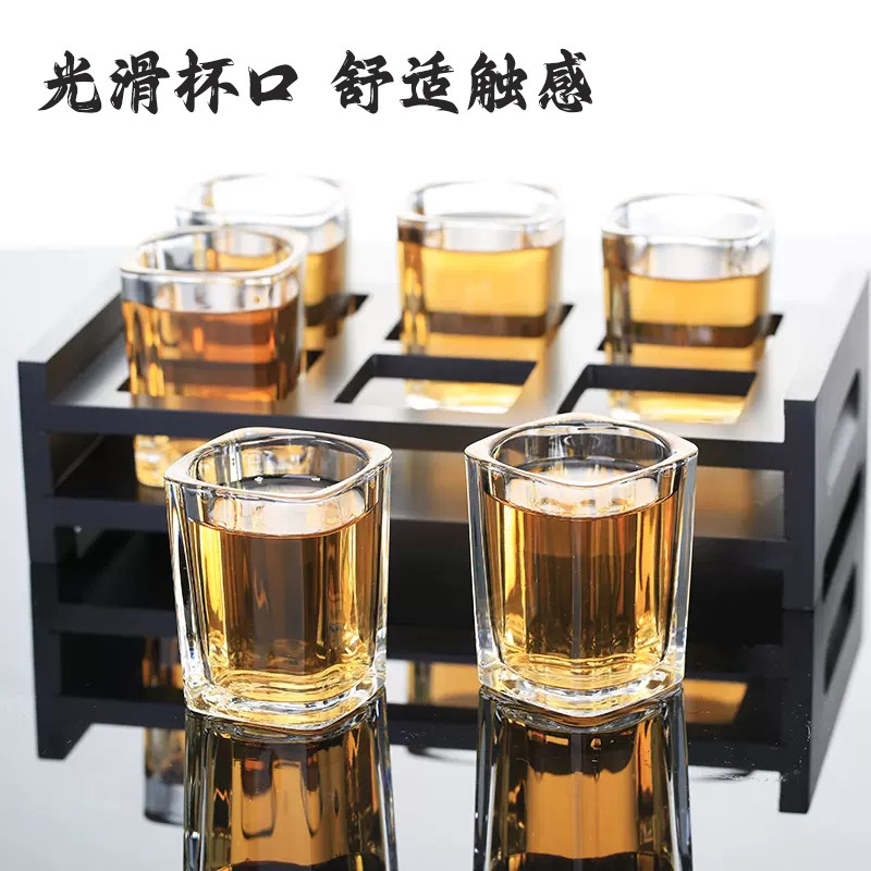 包邮玻璃白酒杯套装带杯架一口杯小酒杯烈酒杯小酒盅家用酒具,淘宝优惠券,粉丝福利购,淘宝优惠卷