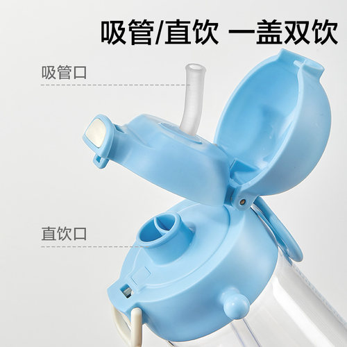 乐扣乐扣水杯儿童上学专用tritan杯子幼儿园双饮杯塑料孕妇吸管杯 - 图2