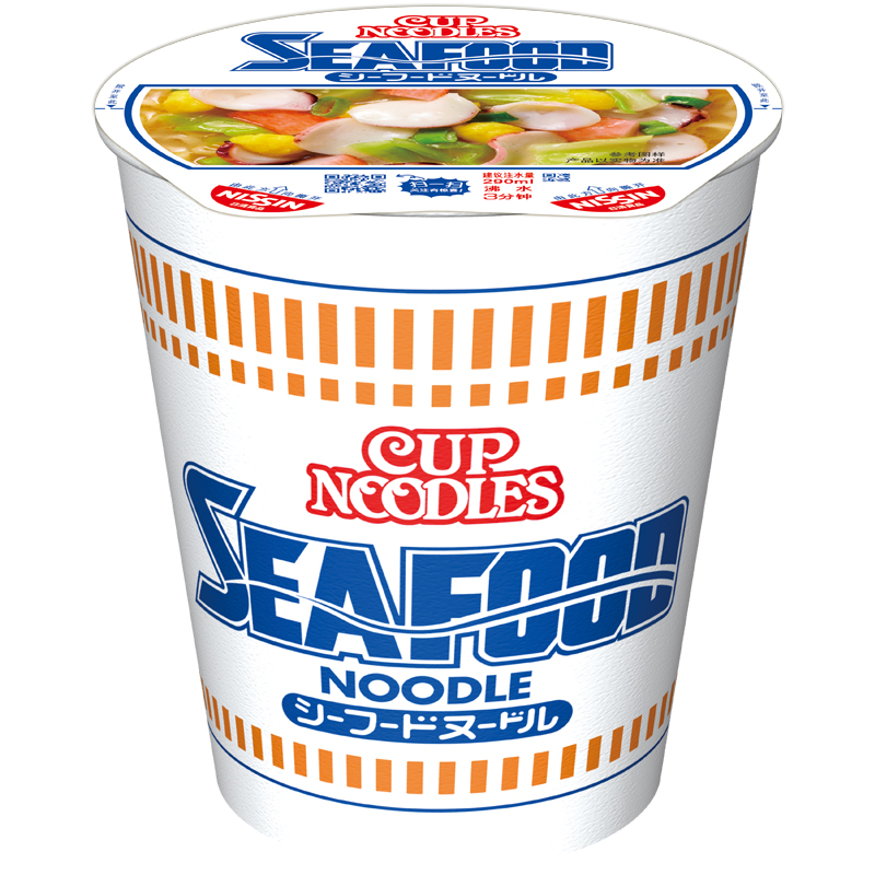 NISSIN/日清方便面日本合味道海鲜风味代餐零食夜宵泡面74g×1杯 - 图0