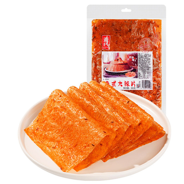 Genji Net Red Strinking Old -style Big Spicy Film 200g*1 Pack, Nostalgic Bean Skin Spicy Campus Campus Snacks