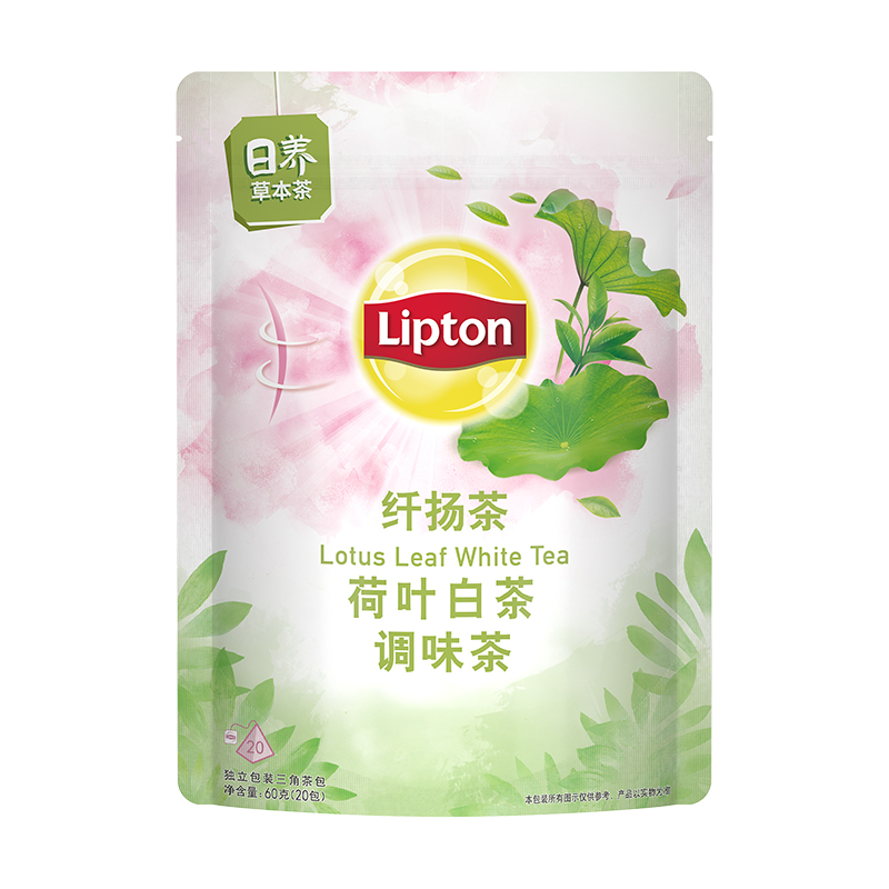 Lipton立顿养生茶花草茶纤扬茶荷叶白茶3g*20包