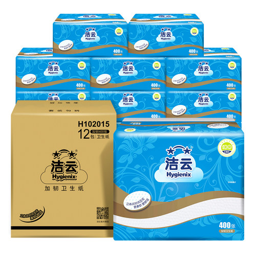 洁云平板卫生纸加韧压花抽纸2层原生浆草纸抽取式厕纸专用卫生纸 - 图0