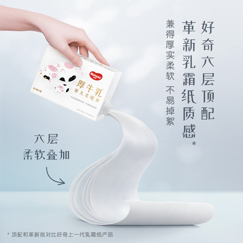 好奇六层乳霜纸婴儿厚牛乳纸超柔纸巾手口可用,淘宝优惠券,粉丝福利购,淘宝优惠卷
