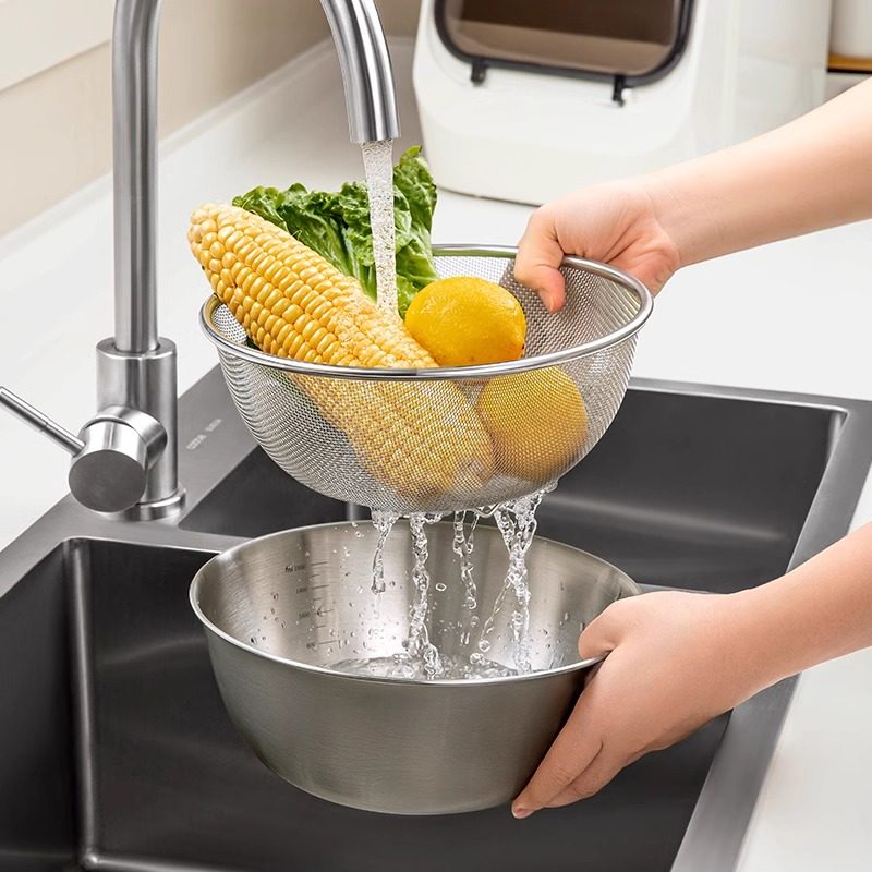 优勤304不锈钢洗菜盆果篮家用可组合装多规格厨房洗菜沥水篮,淘宝优惠券,粉丝福利购,淘宝优惠卷