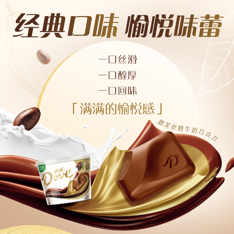 德芙全家桶巧克力纯正可可脂分享碗装儿童小零食婚庆散装喜糖糖果