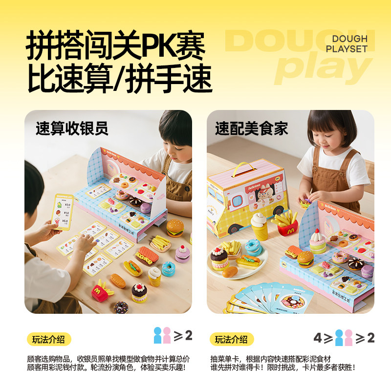 美乐童年美食餐车面粉彩泥儿童玩具橡皮泥无毒幼儿园模具工具套装,淘宝优惠券,粉丝福利购,淘宝优惠卷