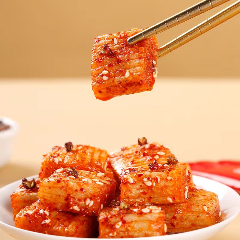包邮健仔大刀肉辣条韩式火鸡面味200g素肉豆干辣丝网红麻辣小吃