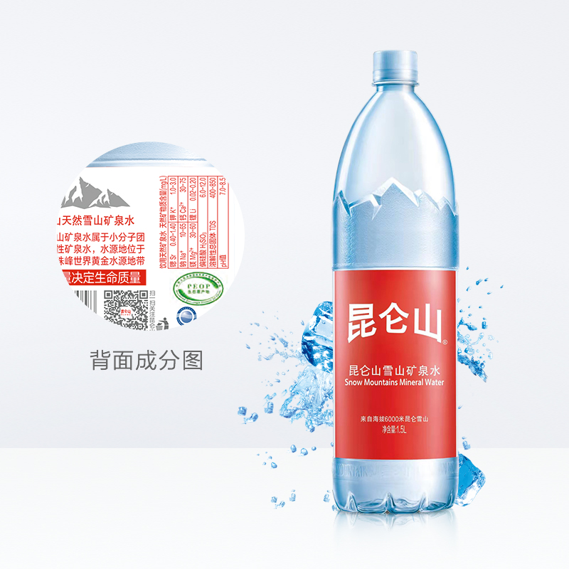 昆仑山高端矿泉水1.5Lx12/箱天然纯净弱碱性煲汤泡茶用水 - 图1