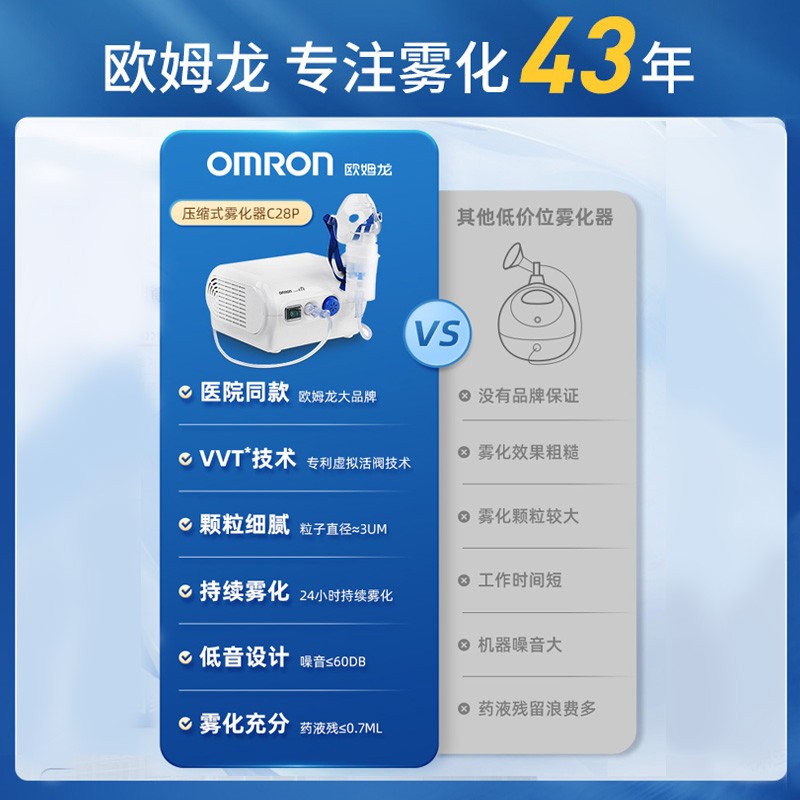 Omron/欧姆龙传统医疗器械雾化器NE-C28P雾化机家用儿童医疗雾化-图0