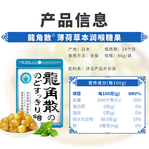 【详情领补贴】日本龙角散喉糖薄荷草本味3袋滋润糖果教师礼物 - 图1