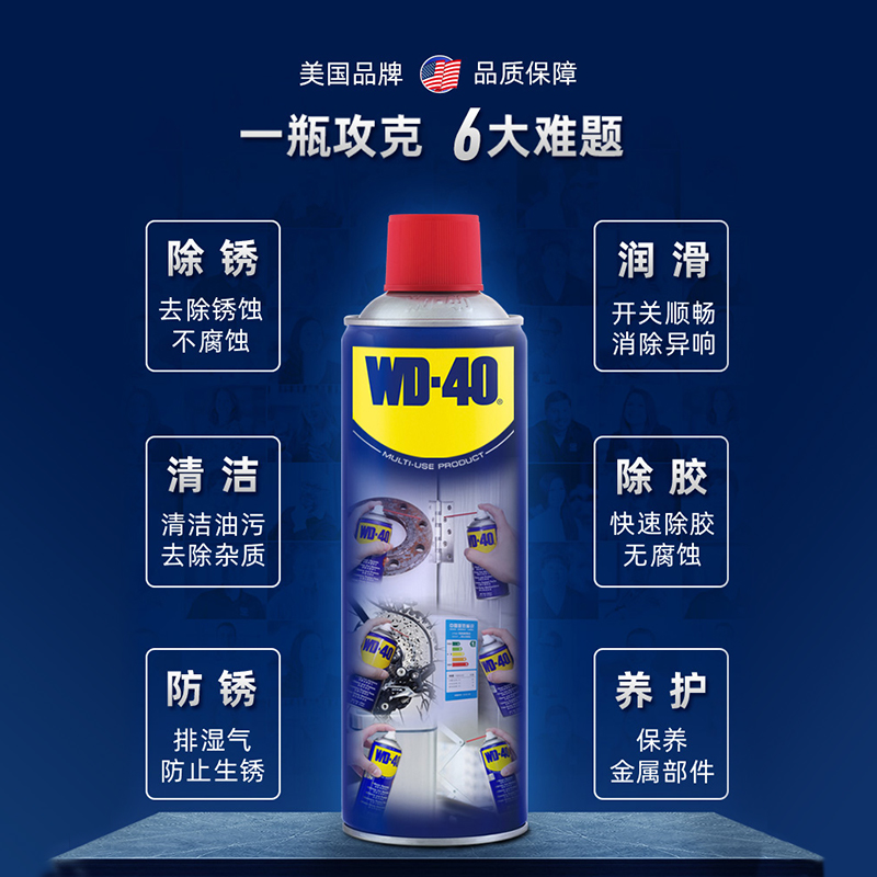 wd40除锈去锈防锈油金属强力清洗润滑剂防锈油喷剂螺丝松动整箱 - 图0