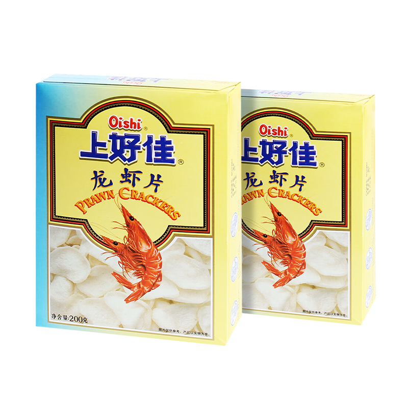 上好佳龙虾片200g*2盒需油炸童年怀旧小吃零食休闲追剧聚会DIY - 图0